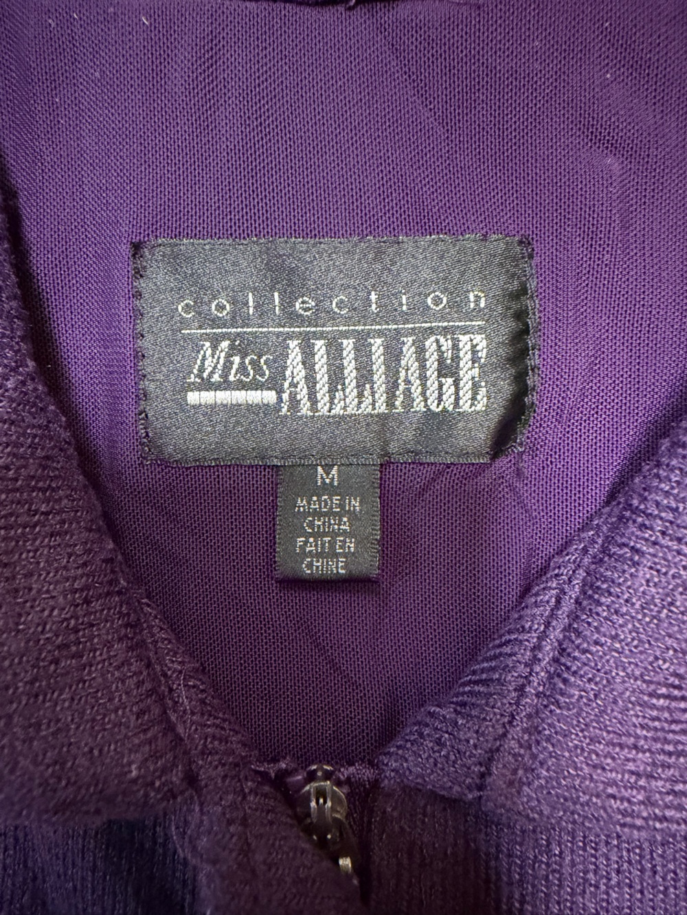 Vintage Miss Alliage collection size medium Deep Purple Fleece Blazer Jacket - Picture 4 of 4